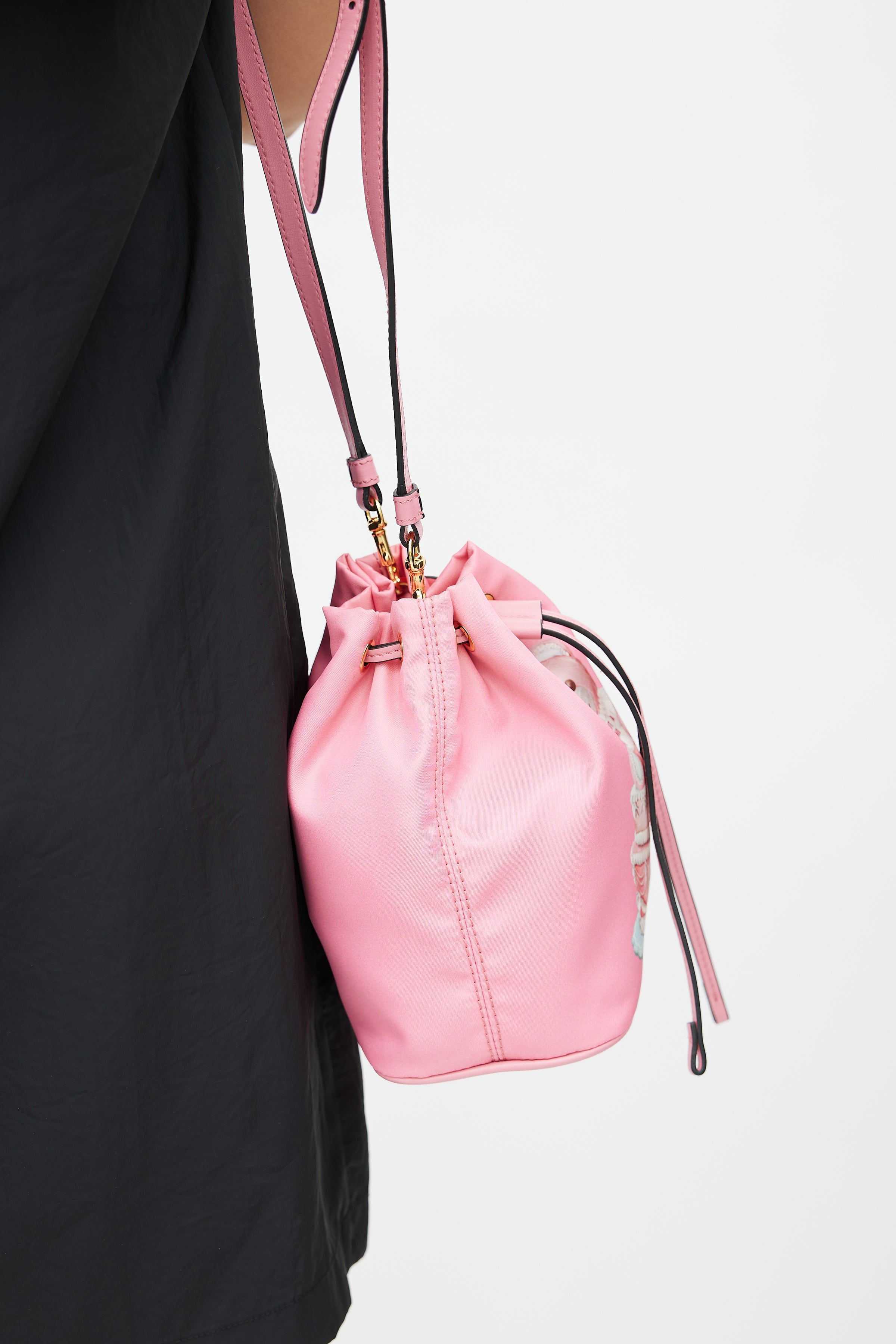 Moschino // Pink Nylon Print Crossbody Bag – VSP Consignment