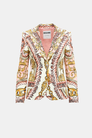 Moschino Printed Logo Blazer
