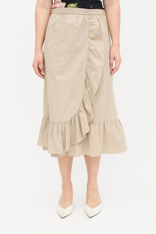 Moschino Ruffled Midi Skirt