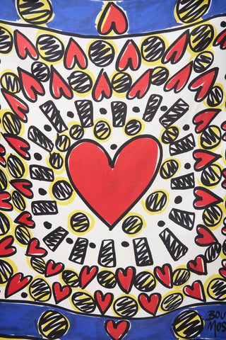 Moschino Satin Heart Print Scarf