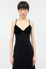 Moschino Velvet & Crinkled Crepe Dress