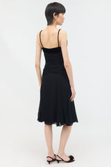 Moschino Velvet & Crinkled Crepe Dress