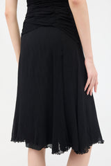 Moschino Velvet & Crinkled Crepe Dress