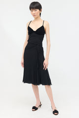 Moschino Velvet & Crinkled Crepe Dress