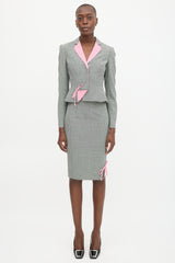 Moschino Vintage Wool Patterned Blazer