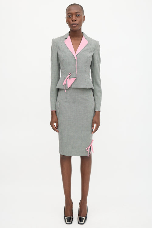 Moschino Vintage Wool Patterned Blazer