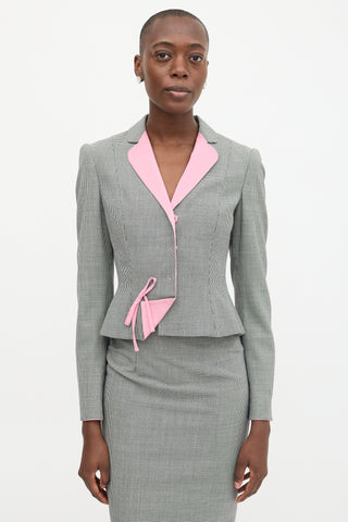 Moschino Vintage Wool Patterned Blazer