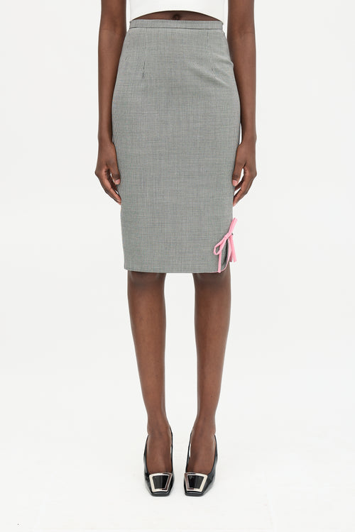 Moschino Vintage Wool Patterned Skirt