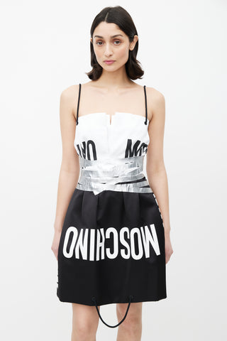 Moschino Couture FW17 Black & White Logo Mini Dress