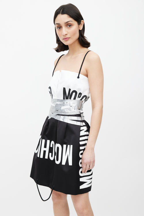 Moschino Couture FW17 Black & White Logo Mini Dress