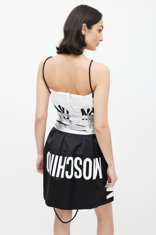 Moschino Couture FW17 Black & White Logo Mini Dress