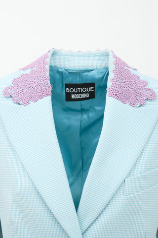 Moschino Wool Patterned Suit