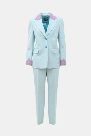 Moschino Wool Patterned Suit