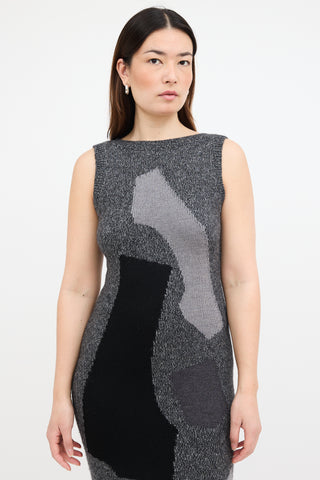 Moschino Wool Colour Block Dress