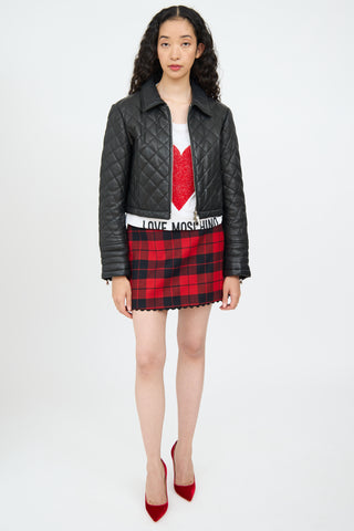 Moschino Black Quilted Leather Jacket