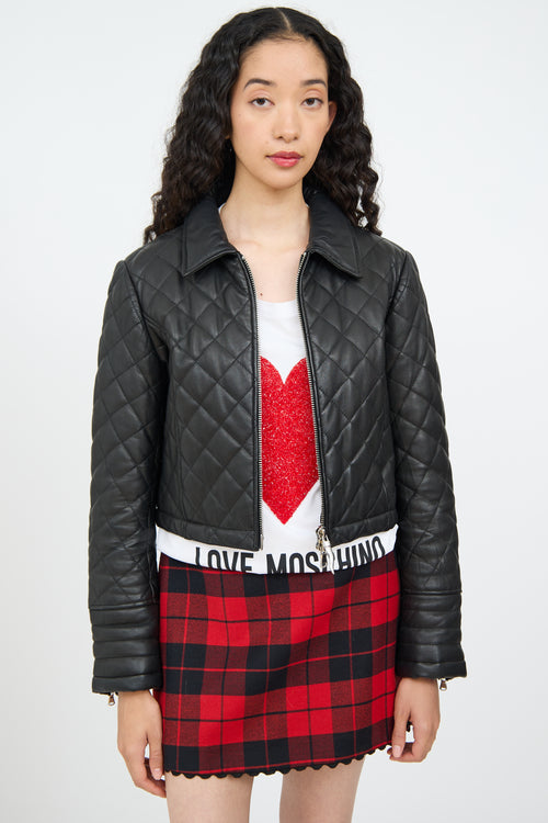 Moschino Black Quilted Leather Jacket