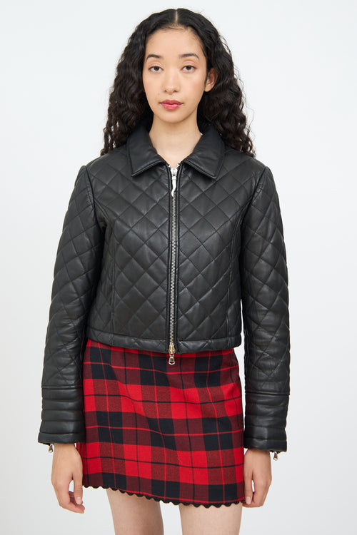 Moschino Black Quilted Leather Jacket