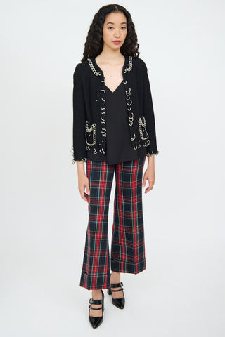 Moschino Black Chain Piercing Blazer