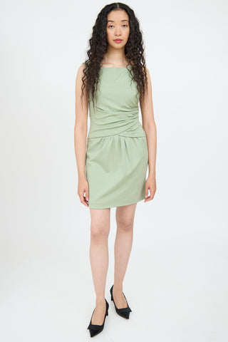 Moschino Green Ruched Sleeveless Dress