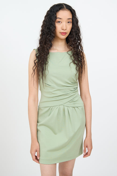 Moschino Green Ruched Sleeveless Dress