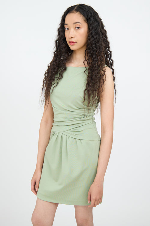 Moschino Green Ruched Sleeveless Dress