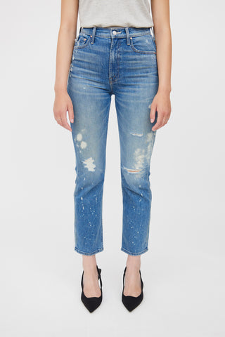 Mother Blue Medium Wash Rider Ankle Jean