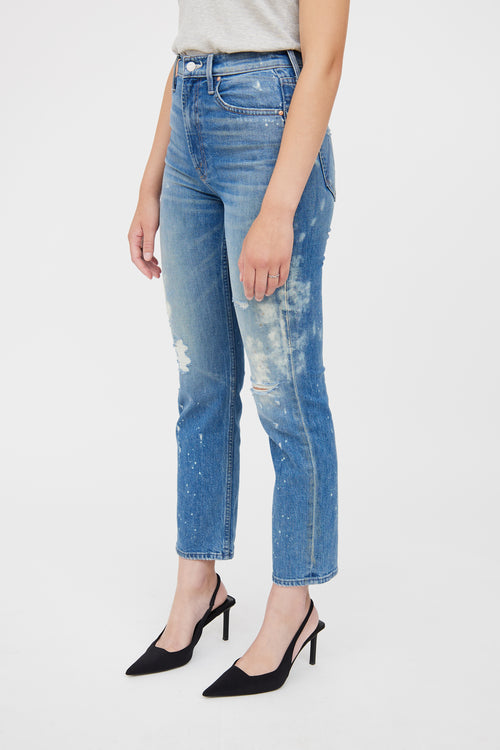 Mother Blue Medium Wash Rider Ankle Jean