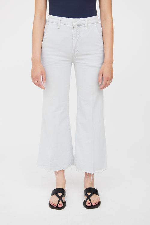 Mother Grey Light Wash Roller Cropped Jean