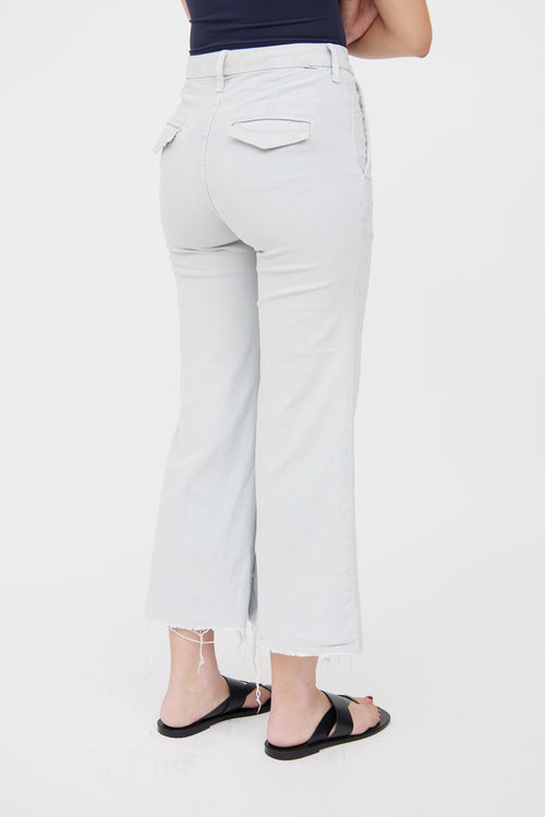 Mother Grey Light Wash Roller Cropped Jean