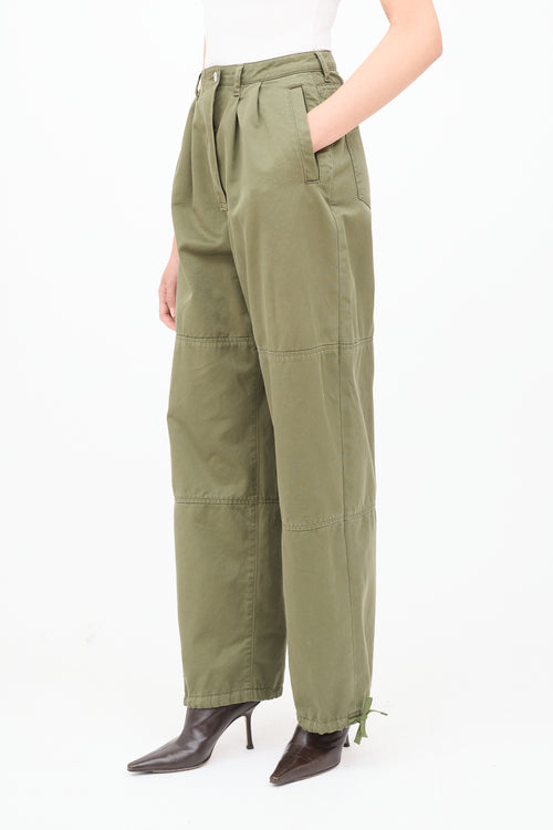 Moussy Vintage Green Cargo Drawstring Pant