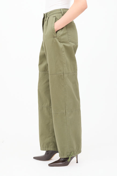 Moussy Vintage Green Cargo Drawstring Pant