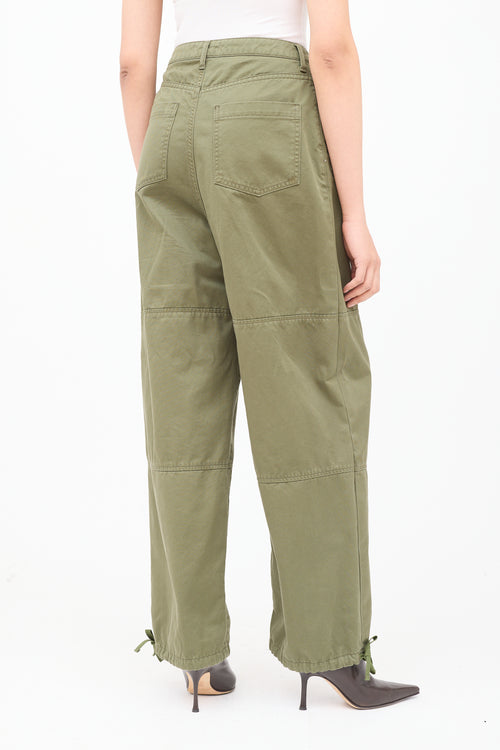Moussy Vintage Green Cargo Drawstring Pant