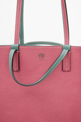 Moynat Green & Pink Reversible Leather Tote