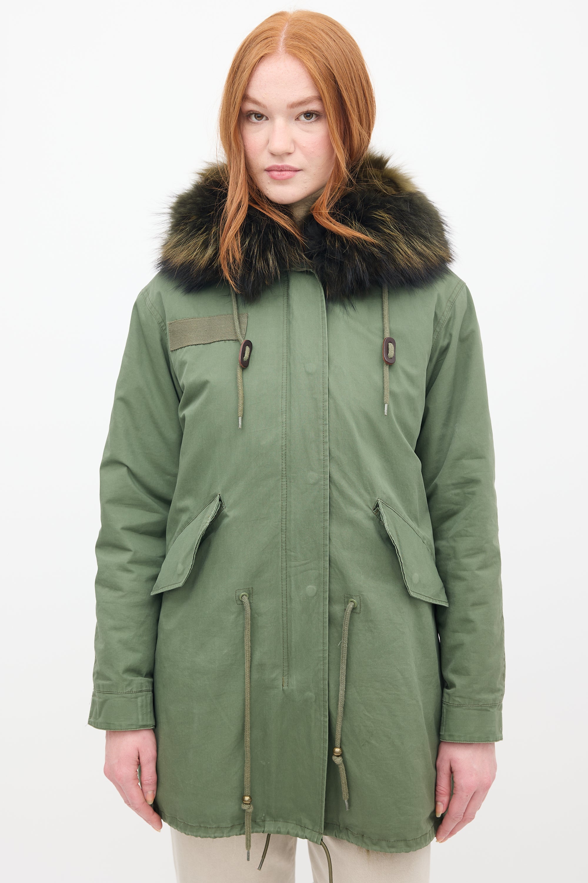 Mr & Mrs Italy // Green Fur 2-in-1 Parka – VSP Consignment
