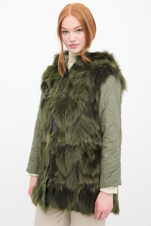 Mr & Mrs Italy Green Fur 2-in-1 Parka