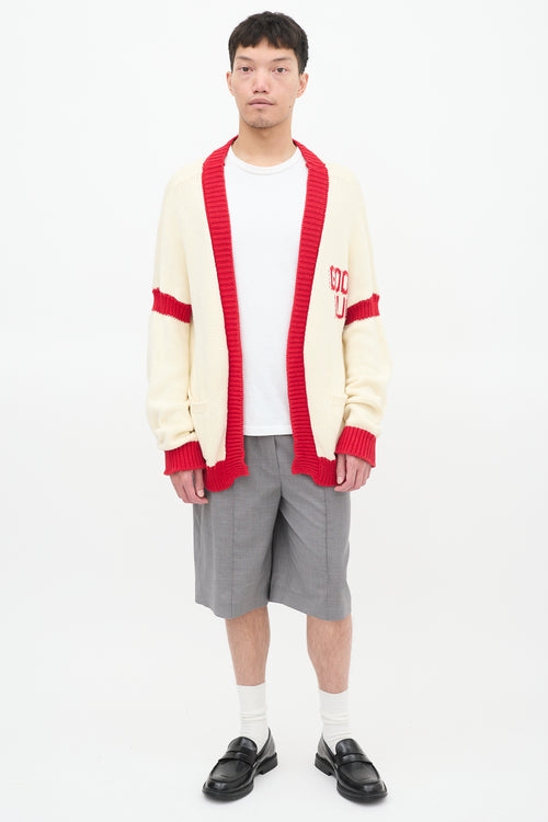 Mr. Saturday Cream & Red Cotton Good Luck Cardigan