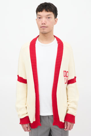 Mr. Saturday Cream & Red Cotton Good Luck Cardigan