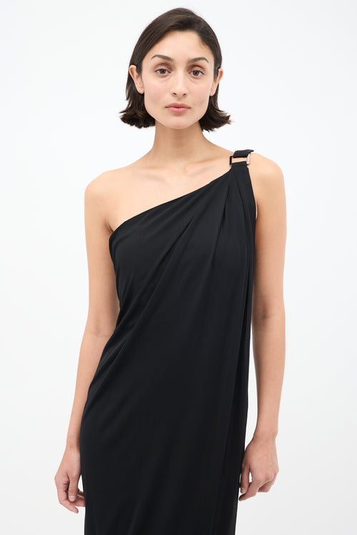 Mugler 1990s Black One Shoulder  Dress