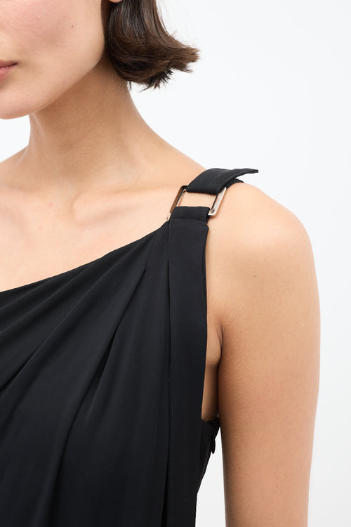 Mugler 1990s Black One Shoulder  Dress