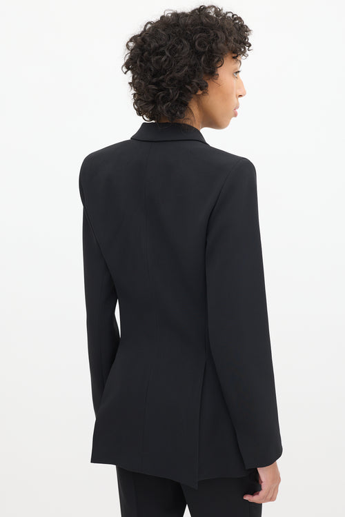 Mugler Black Satin Peak Lapel Embellished Suit