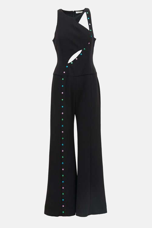Mugler Embellished Cut Out Jumpsuit