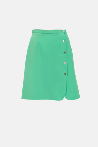 Wool Button Skirt