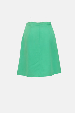Wool Button Skirt