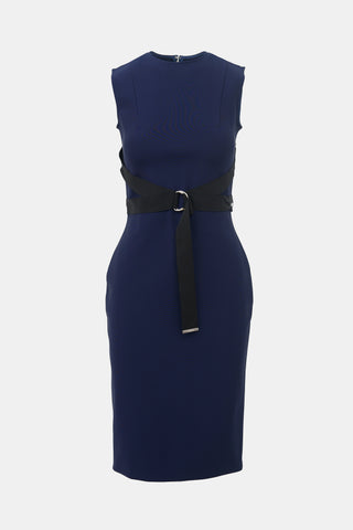 Mugler Grosgrain Strap Sheath Dress