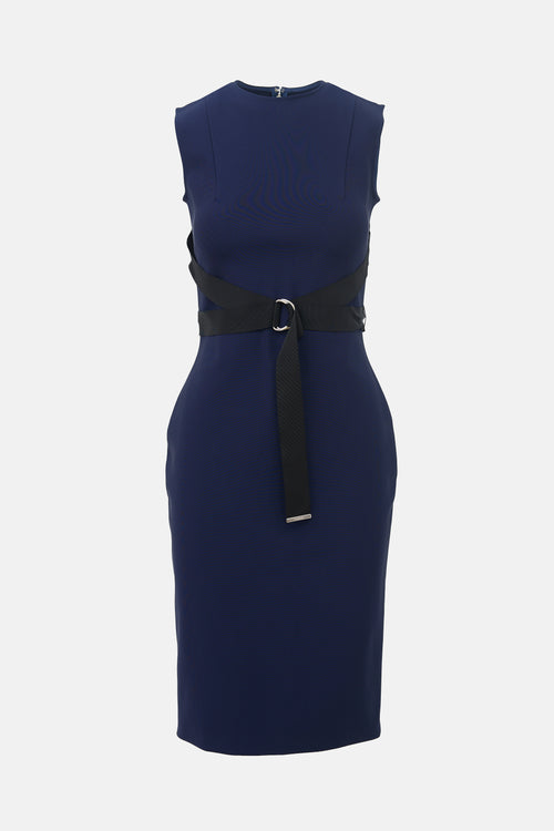 Mugler Grosgrain Strap Sheath Dress