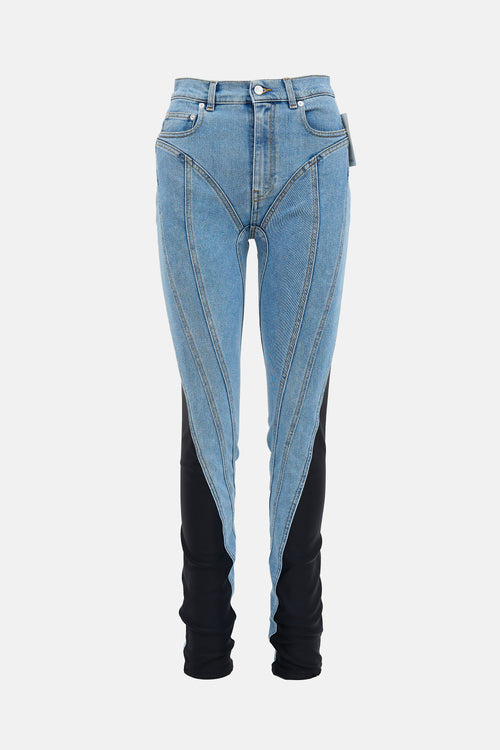 Mugler Spiral Stretch Panel Jeans