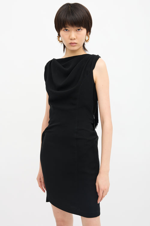 Mugler Vintage Draped Fringe Cocktail Dress