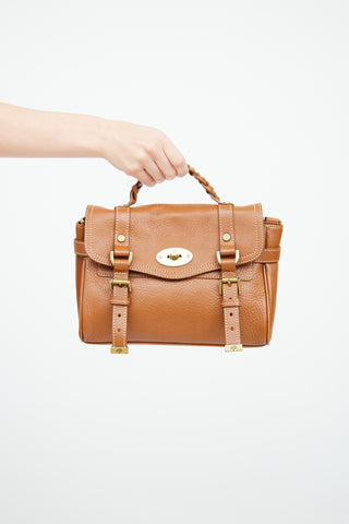 Mulberry Brown Braided Top Handle Bag