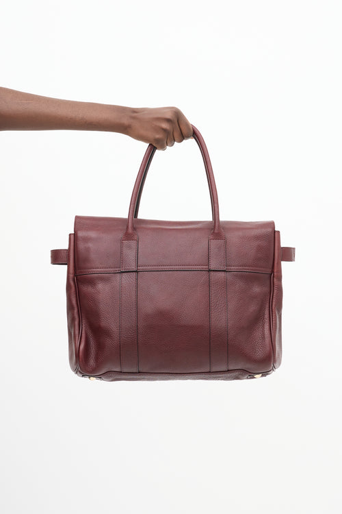 Mulberry Burgundy Pebbled Leather Baysweater Tote Bag