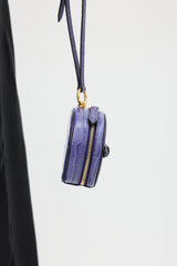 Mulberry Purple Embossed Leather Mini Trunk Wristlet